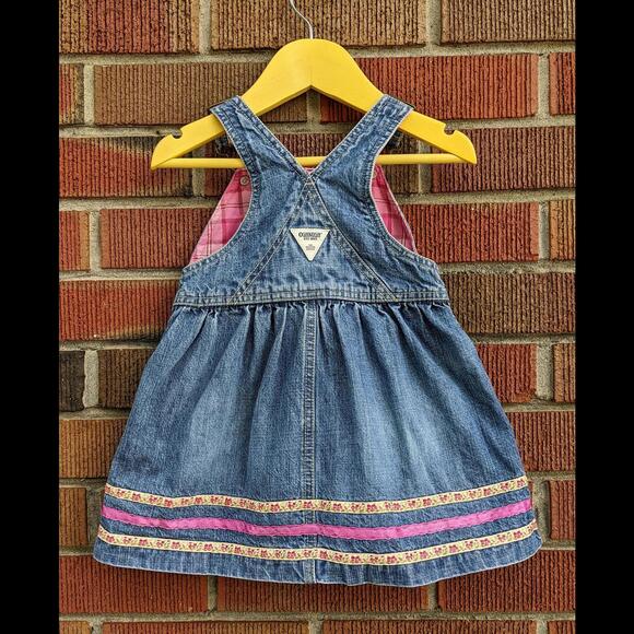 18M Vintage OshKosh Overall Dress, Heart Bib with Adjustable Straps, Early 2000s - Picture 4 of 6